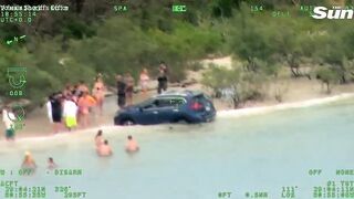 Reckless driver arrested after near miss with families on Florida Beach