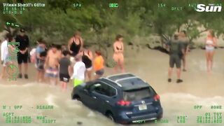 Reckless driver arrested after near miss with families on Florida Beach