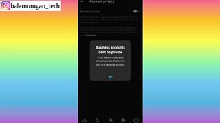 business account can't be private instagram problem solve tamil /business account change to private