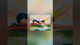 Wall painting of Yoga. #painting #youtube #ytshorts #shorts