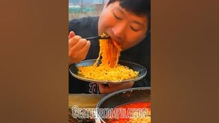 EXTRA HOT SPICY NOODLES #asmr #noodles #mukbang #shorts #food #eatingsounds #spicy #compilation