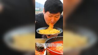 EXTRA HOT SPICY NOODLES #asmr #noodles #mukbang #shorts #food #eatingsounds #spicy #compilation