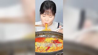 EXTRA HOT SPICY NOODLES #asmr #noodles #mukbang #shorts #food #eatingsounds #spicy #compilation