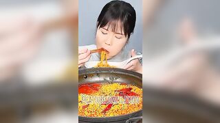 EXTRA HOT SPICY NOODLES #asmr #noodles #mukbang #shorts #food #eatingsounds #spicy #compilation