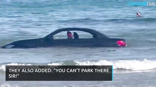 BMW washed out to sea after parking on Cornish beach