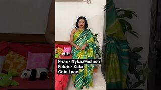 Saree try on Haul| Saree Draping| Nykaa Fashion Saree #viral #fashion #dresshaul #nykaa #haul