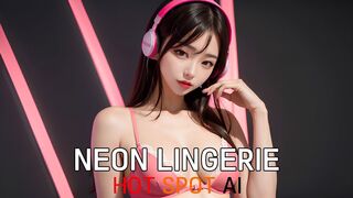 AI Lookbook 4K - Neon lingerie fashion show - AI art girl - AI Beauty - AI 룩북 AI 그림 #hotspotai