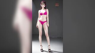 AI Lookbook 4K - Neon lingerie fashion show - AI art girl - AI Beauty - AI 룩북 AI 그림 #hotspotai