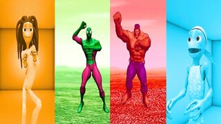 DANCE CHALLENGE spiderman vs hulk vs me kemaste - el taiger ???? Alien Green dance ????