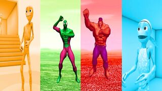 DANCE CHALLENGE spiderman vs hulk vs me kemaste - el taiger ???? Alien Green dance ????