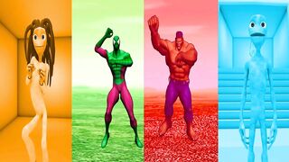 DANCE CHALLENGE spiderman vs hulk vs me kemaste - el taiger ???? Alien Green dance ????