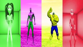 DANCE CHALLENGE spiderman vs hulk vs me kemaste - el taiger ???? Alien Green dance ????