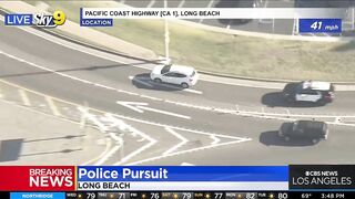 Police In Pursuit Of A Speeding Stolen Vehicle In Long Beach