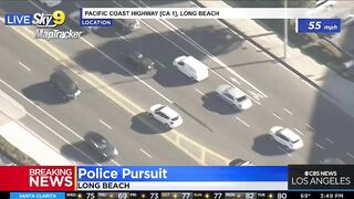 Police In Pursuit Of A Speeding Stolen Vehicle In Long Beach