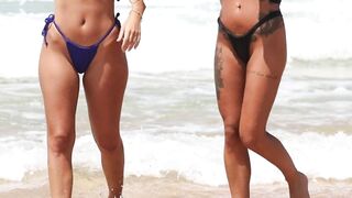 MAFS Ella Ding and Domenica Calarco flaunt bikini bodies at the beach