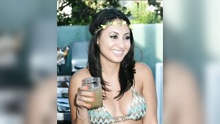 Francia Raisa in a Bikini Top at Her Birthday Party in Malibu