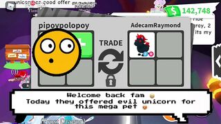 OMG!???? This mega pet worth EVIL UNICORN? ???? Adopt me Roblox