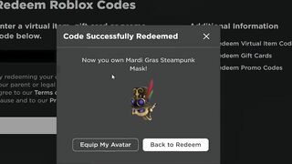 FREE ACCESSORY! HOW TO GET Mardi Gras Steampunk Mask! (ROBLOX PRIME GAMING)