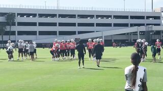 Miami Hurricanes practice March 11, 2022 offensive stretching