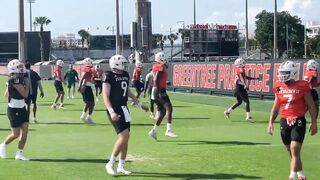 Miami Hurricanes practice March 11, 2022 offensive stretching