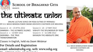 The Ultimate Union - Online Lectures on Patanjali Yoga Sutra