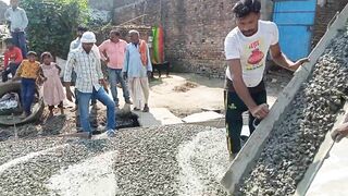 Construction A Concrete Road Stretching On Rural Fields With Ready-Mixed Concrete #vlog