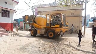 Construction A Concrete Road Stretching On Rural Fields With Ready-Mixed Concrete #vlog