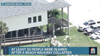 Beach walkway collapses leaving 20 injured in Texas