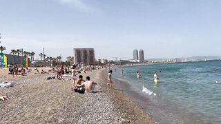 2023☀️???? Barcelona the BEST BEACH in the World | Walk the Beaches of Spain