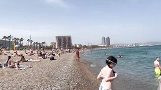 2023☀️???? Barcelona the BEST BEACH in the World | Walk the Beaches of Spain