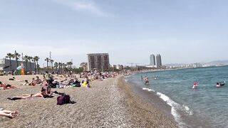 2023☀️???? Barcelona the BEST BEACH in the World | Walk the Beaches of Spain