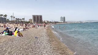 2023☀️???? Barcelona the BEST BEACH in the World | Walk the Beaches of Spain