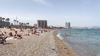 2023☀️???? Barcelona the BEST BEACH in the World | Walk the Beaches of Spain