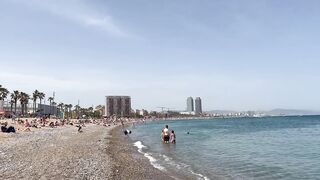 2023☀️???? Barcelona the BEST BEACH in the World | Walk the Beaches of Spain