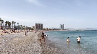 2023☀️???? Barcelona the BEST BEACH in the World | Walk the Beaches of Spain