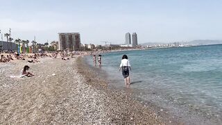 2023☀️???? Barcelona the BEST BEACH in the World | Walk the Beaches of Spain