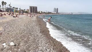 2023☀️???? Barcelona the BEST BEACH in the World | Walk the Beaches of Spain