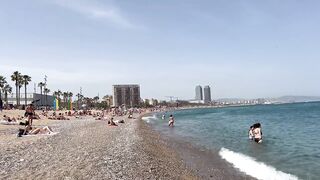 2023☀️???? Barcelona the BEST BEACH in the World | Walk the Beaches of Spain