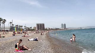 2023☀️???? Barcelona the BEST BEACH in the World | Walk the Beaches of Spain