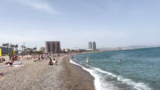 2023☀️???? Barcelona the BEST BEACH in the World | Walk the Beaches of Spain