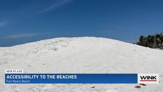 New Fort Myers Beach sand berm becomes an obstacle for a woman with disabilities