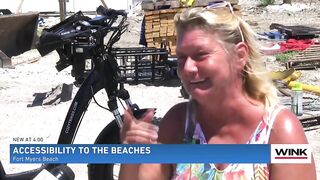 New Fort Myers Beach sand berm becomes an obstacle for a woman with disabilities