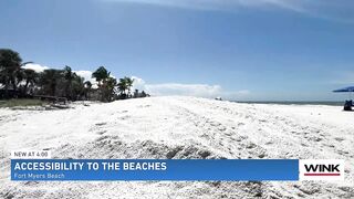 New Fort Myers Beach sand berm becomes an obstacle for a woman with disabilities