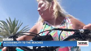 New Fort Myers Beach sand berm becomes an obstacle for a woman with disabilities