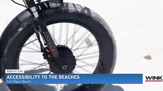 New Fort Myers Beach sand berm becomes an obstacle for a woman with disabilities