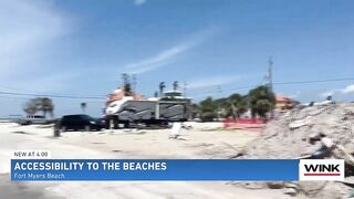 New Fort Myers Beach sand berm becomes an obstacle for a woman with disabilities