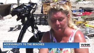 New Fort Myers Beach sand berm becomes an obstacle for a woman with disabilities