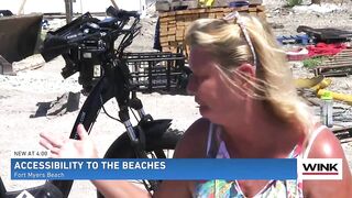 New Fort Myers Beach sand berm becomes an obstacle for a woman with disabilities