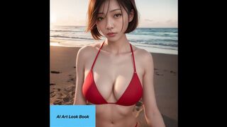 [ AI Look Book ] Beautiful AI Girls in Bikinis at the beach and in bedroom.