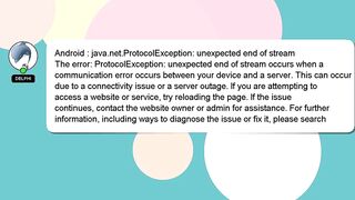 Android : java.net.ProtocolException: unexpected end of stream